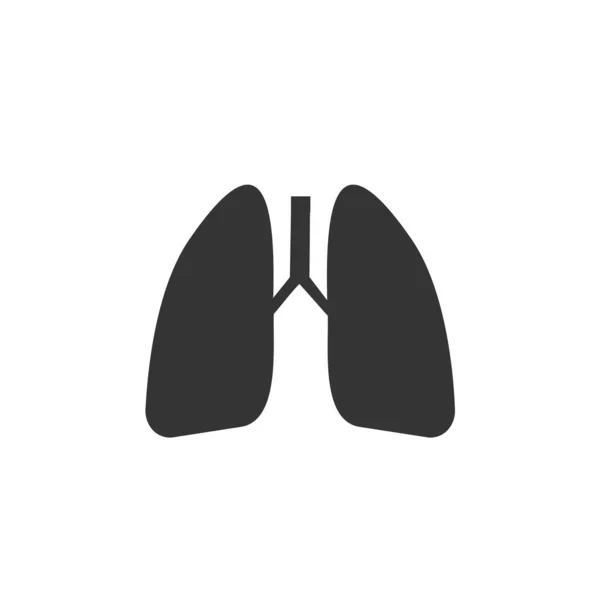 Lungen Icon Vektor Durchgehend Grau — Stockvektor