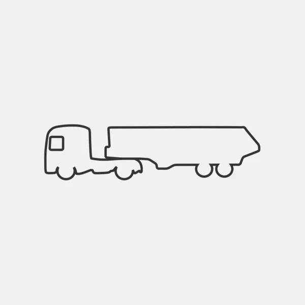 Pictogram Vrachtwagen Aanhangwagen — Stockvector