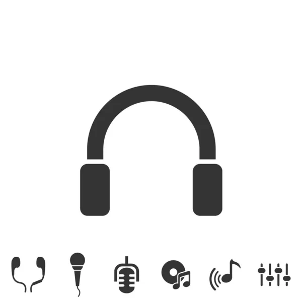 Headphones Ícone Ilustração Vetorial Para Site Design Gráfico — Vetor de Stock