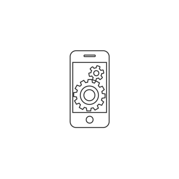 Mobiele App Ontwikkelen Pictogram Vector Illustratie Voor Grafisch Ontwerp Websites Stockvector