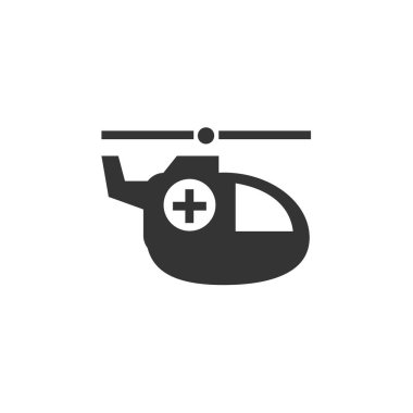 Web sitesi ve grafik tasarımı için hastane helikopter ikonu vektör çizimi