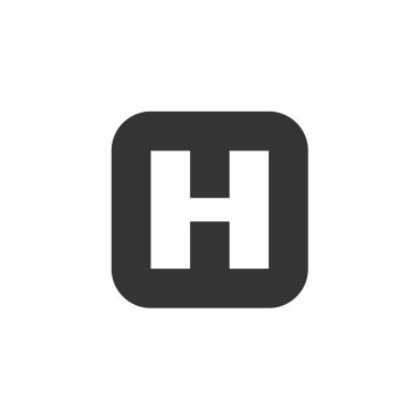 Web sitesi ve grafik tasarımı için hastane H simgesi vektör çizimi