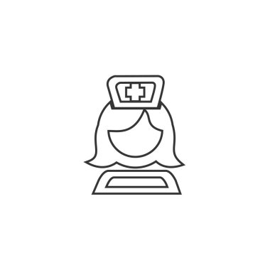 Web sitesi ve grafik tasarımı için hemşire simgesi çizimi