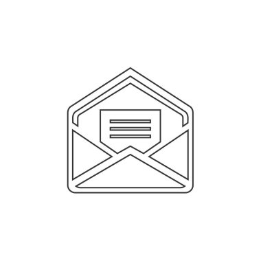 Web sitesi ve grafik tasarımı için zarf simgesi çizimi aç