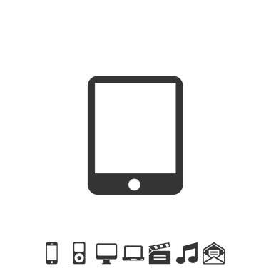 Web sitesi ve grafik tasarımı için tablet telefon simgesi vektör çizimi