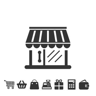 Web sitesi ve grafik tasarımı için dükkan simgesi vektörünü sakla