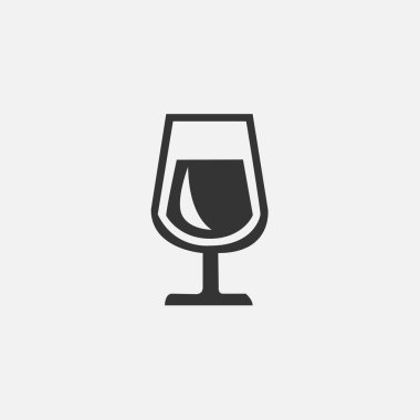 Cam bardak ikonunda şampanya.