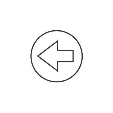 Web sitesi ve grafik tasarımı için geriye doğru ok ikonu vektör çizimi sembolü