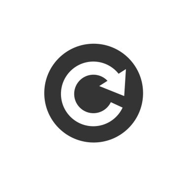 Web sitesi ve grafik tasarımı için saat yönünde ikon vektör illüstrasyon sembolü