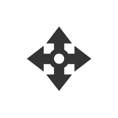 Web sitesi ve grafik tasarımı için dört ok ikonu vektör illüstrasyon sembolü