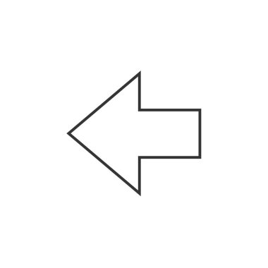 Web sitesi ve grafik tasarımı için sol ok ikonu vektör illüstrasyon sembolü