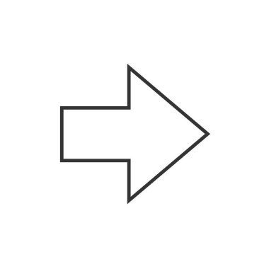 Web sitesi ve grafik tasarımı için sağ ok ikonu vektör illüstrasyon sembolü