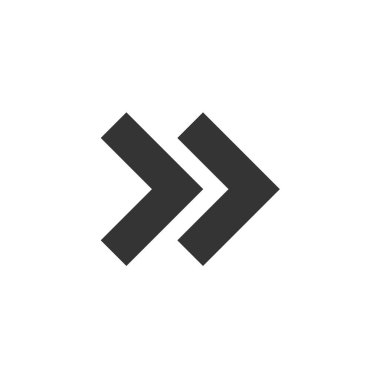 Web sitesi ve grafik tasarımı için sağ ok ikonu vektör illüstrasyon sembolü