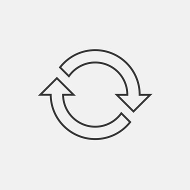 Web sitesi ve grafik tasarımı için saat yönünde döndürme ikonu vektör çizim sembolü