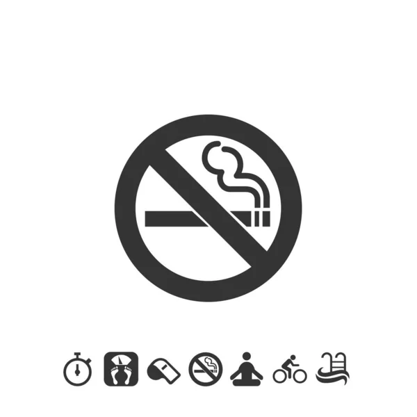 Vetor Ícone Não Fumar Para Site Design Gráfico —  Vetores de Stock