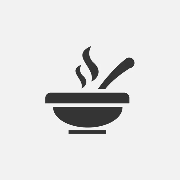 Nourriture Servie Dans Bol Icône — Image vectorielle