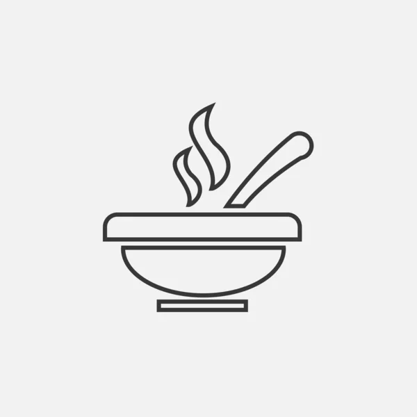 Nourriture Servie Dans Bol Icône — Image vectorielle