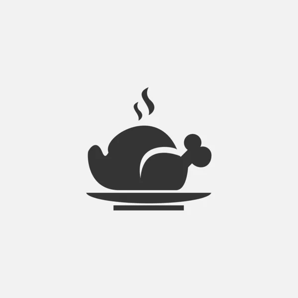 Cooked Chicken Icon Illustration Icon Eps — Image vectorielle
