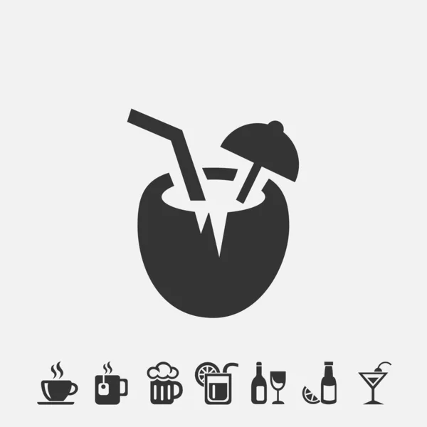 Coconut Drink Icon Illustration Icon Eps — Stockvektor