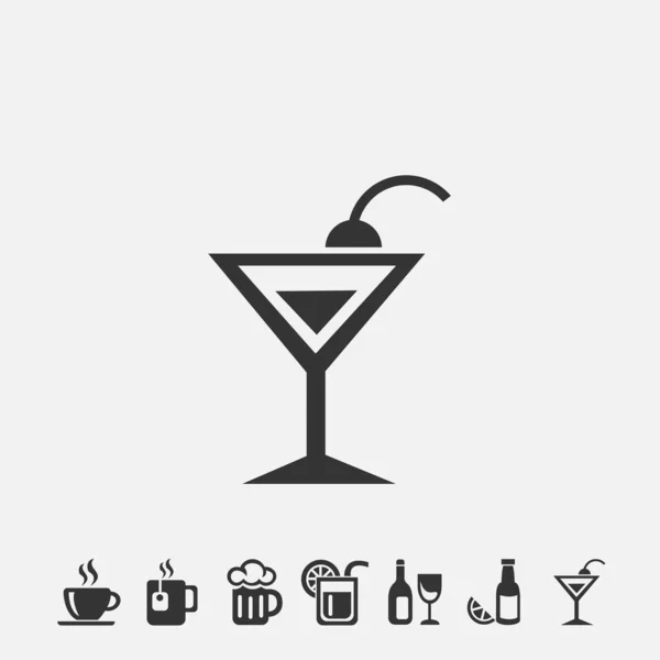 Cocktail Drink Icon Illustration Icon Eps - Stok Vektor
