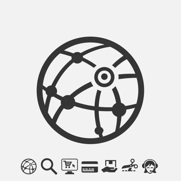 Global Network Icon Illustration Icon Eps — 图库矢量图片