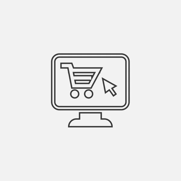 Online Shopping Icon Illustration Icon Eps —  Vetores de Stock