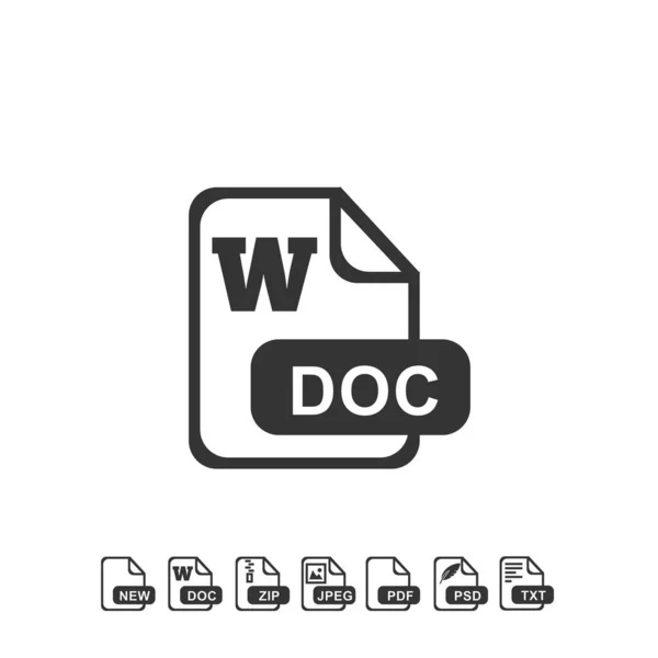 Doc Icono Formato Archivo Vector Símbolo Ilustración Para Sitio Web — Archivo Imágenes Vectoriales