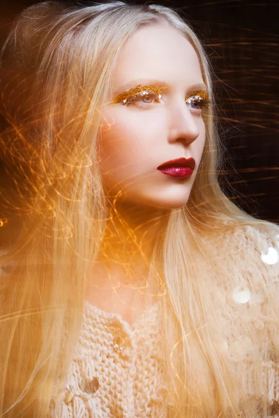 Model met luxe make-up — Stockfoto