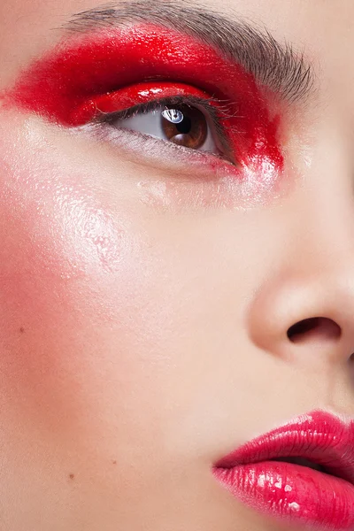Mode kunst vrouw gezicht make-up — Stockfoto