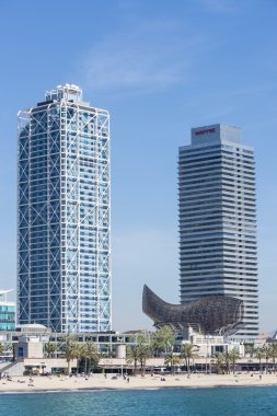 Barselona plajda. İspanya