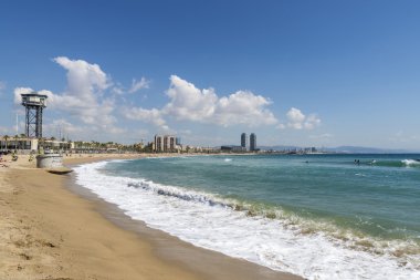 Barcelona beach panorama, İspanya