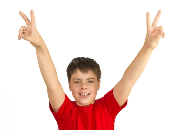 Child Making Peace Sign — Stock Photo, Image