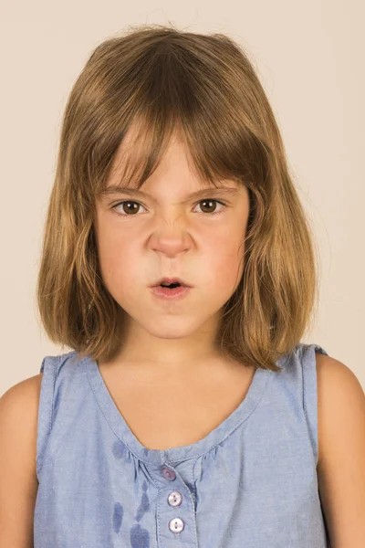 Angry little girl — Stock Photo, Image