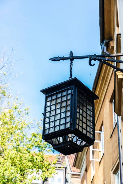 Medieval Style Wrought Iron Lantern Old Town Warsaw Poland — Stock Photo, Image