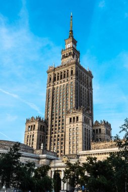 Kültür ve Bilim Sarayı veya PKiN, Orta Varşova, Polonya 'da gökdelen