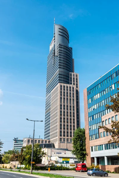 Warschau Polen September 2018 Warschau Trade Tower Modernes Bürohochhaus Warschau — Stockfoto