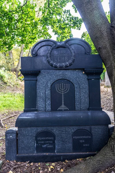 Warsaw Poland September 2018 Tombs Mausoleums Okopowa Jewish Cemetery Cmentarz — Stock Photo, Image