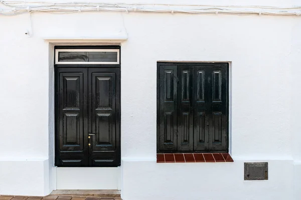 Weißes Haus Dorf Fornells Sommer Auf Menorca Baleareninsel Spanien — Stockfoto