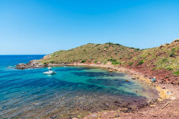 西班牙巴利阿里岛Menorca的卡瓦略利亚海滩概况 — 图库照片