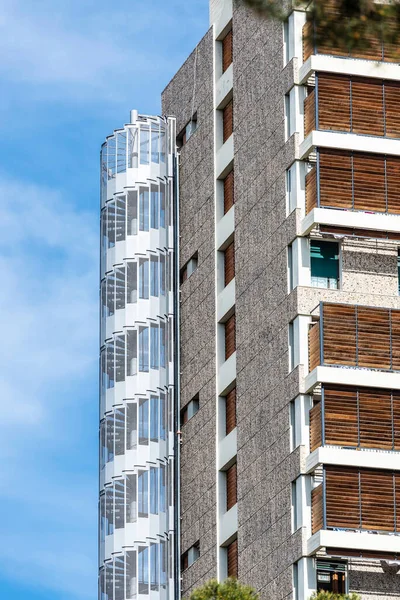 Nouzové Schody Moderní Rezidenční Budově Diagonal Avenue Barceloně Katalánsko Španělsko — Stock fotografie