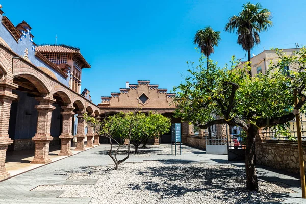 Patio Starej Rzeźni Tortosa Budynek Katalońskiego Modernizmu Tortosa Tarragona Katalonia — Zdjęcie stockowe