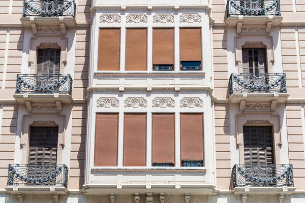 Facade of a catalan modernism house in Tortosa, Tarragona, Catalonia, Spain