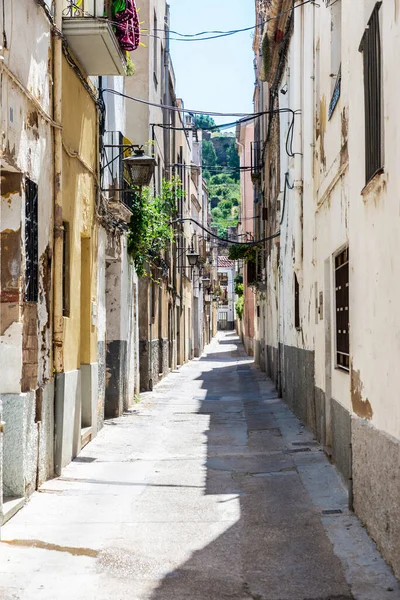 Úzká Ulice Starého Města Tortosa Tarragona Katalánsko Španělsko — Stock fotografie