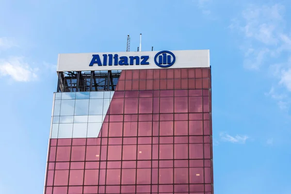 Barcelona Spain September 2022 Facade Logo Allianz Office Barcelona Catalonia — Stock Photo, Image