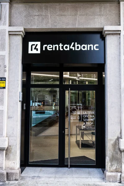 Barcelona Španělsko Října 2022 Fasáda Logo Bankovní Kanceláře Renta Barceloně — Stock fotografie