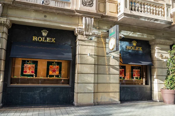 Barcelona Espanha Outubro 2022 Jóias Rolex Avenida Diagonal Uma Rua — Fotografia de Stock