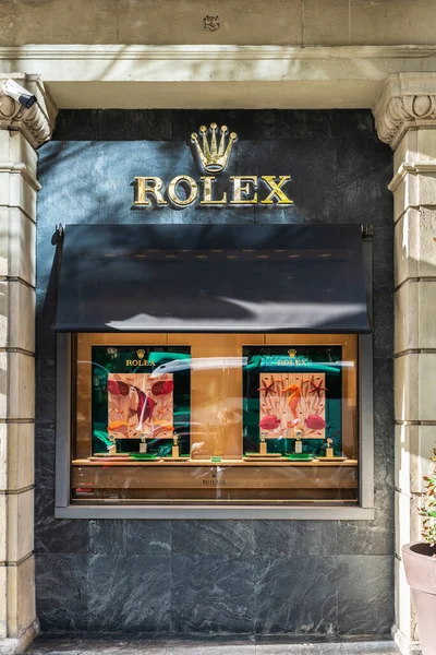 Барселона Іспанія Жовтня 2022 Rolex Jewelry Diagonal Avenue Торгова Вулиця — стокове фото
