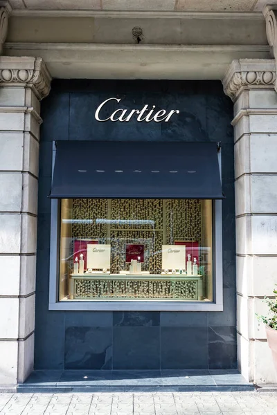 Barcelona Spain October 2022 Cartier Jewelry Diagonal Avenue Shopping Street — Stock Photo, Image