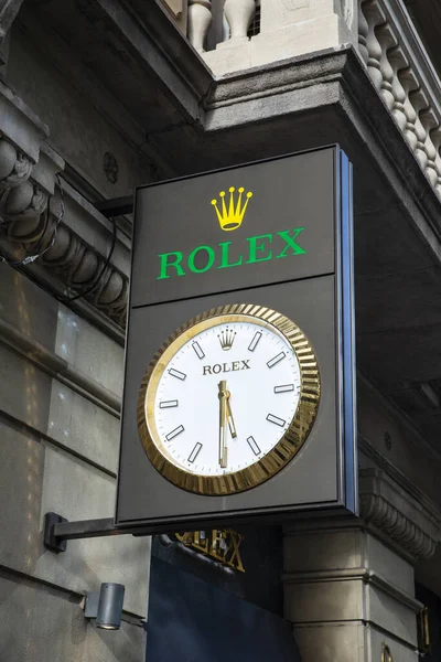Barcelona Spain October 2022 Rolex Jewelry Diagonal Avenue Shopping Street — Stock Photo, Image