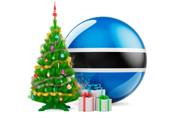Jul Och Nyår Botswana Koncept Julgran Och Presentförpackningar Med Botswanska — Stockfoto